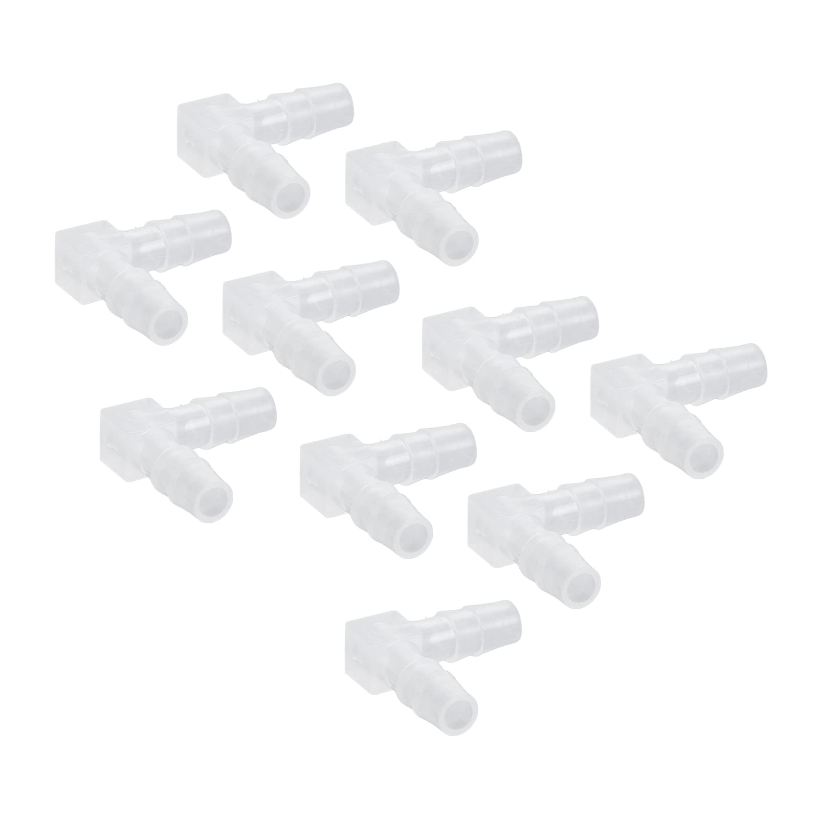90 Degree Elbow Hose PE Barb, 10Pcs 90 Degree Elbow Hose 4mm/6mm/8mm/10mm PE Fitting, Smooth Inner Wall, Light Weight and Small Size, Wearresistant PE, Wide Range of Uses: (6mm)
