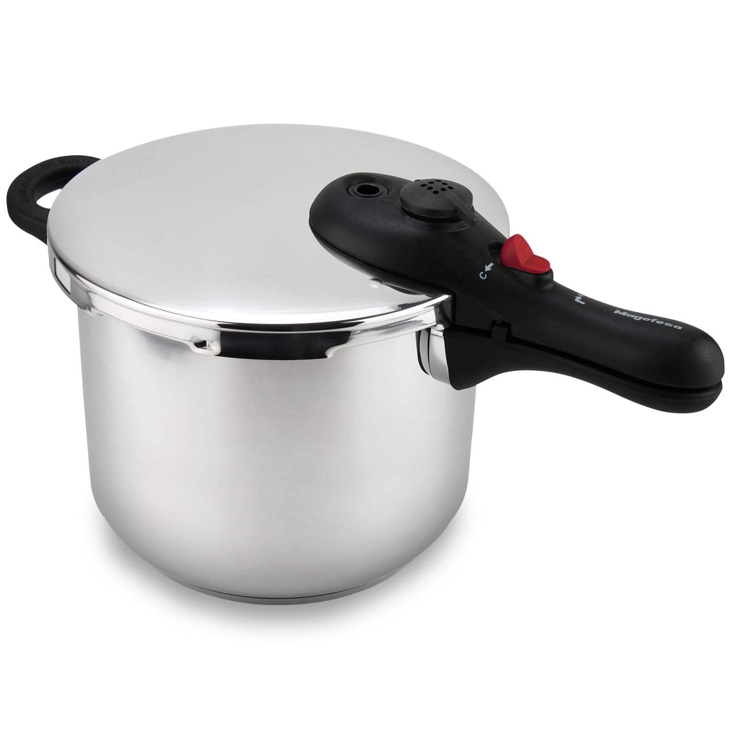 Magefesa DB - Olla Express Rápida de 6 Litros, Acero Inoxidable 18/10, Apta para Todo Tipo de Cocinas Incluida Inducción, 5 Sistemas de Seguridad