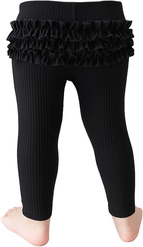 Posh Peanut Solid Ribbed - Ruffled Bum Legging