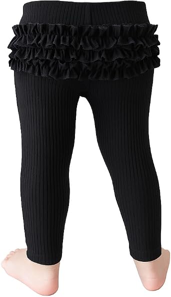 Posh Peanut Solid Ribbed - Ruffled Bum Legging