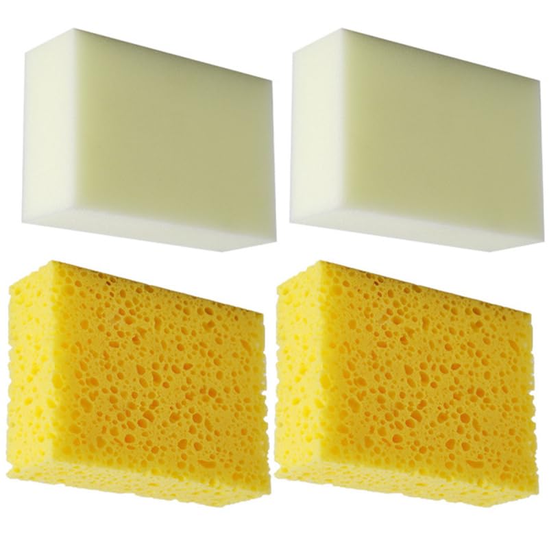 VILLCASE 4pcs Pottery Sponges: Sponges for Clay - Rectangle - Artists Pottery Tools for Shaping Modeling Sculpting Cleaning