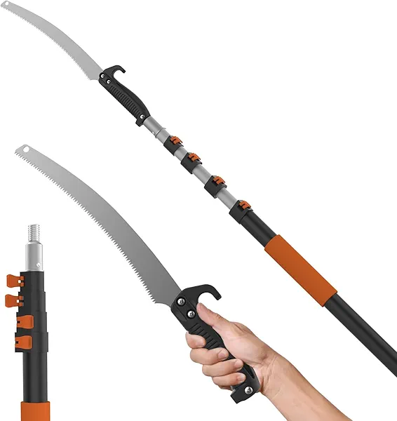 AgiiMan 26FT Reach Pole Saws for Tree Trimming, Pole Saw with 5-20FT Telescoping Extension Pole, Pruning Saw with 19" 3X Detachable Saw, Non-Slip Handle, Tree Trimmer for Garden Palms Shrubs