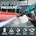 blayram Akku Hochdruckreiniger, 700PSI Mobiler Akku Druckreiniger für Makita 18V Akkus, Hochdruckreiniger mit 2×4.0Ah Akkus, 6-in-1Düse, Schaumsprüher, Filterkessel, 5M Schlauch für Auto Graten