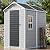 SELLERWE 6x4 FT Outdoor Storage Shed, Waterproof Thicker Resin Shed with Floor & Lockable Door & Window & Vents, Plastic Tool Shed for Backyard,Garden,Patio,Poolside,All Weather Use, Dove Grey