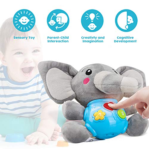 STEAM Life Plush Elephant Baby Toys - Educational Baby Toy - Musical Toy for Baby 0 to 36 Months - Baby Light Up Toys - Educational Musical Toys for Infants Babies Toddlers 0 3 6 9 12 month (Elephant) - Thumbnail 5