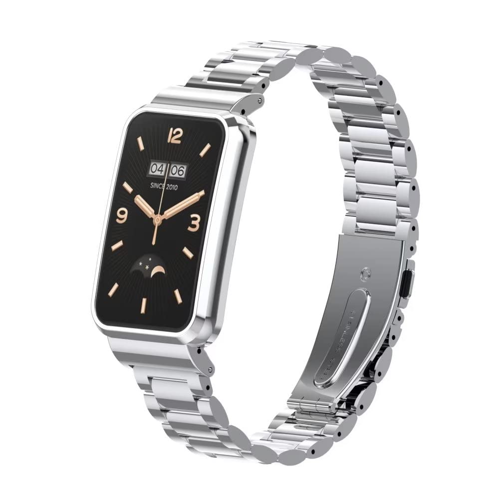 T-BLUER Compatible for Xiaomi Mi Band 7 Pro Strap,Mi Band 7 Pro Stainless Steel Metal Replacement Band Straps Watchband Accessories for Miband 7 Pro Smart Bracelet - Image 3