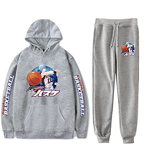 Nesthome Japanese Anime Haikyuu Sweat à Capuche Graphic Kuroko No Basket Streetwear Winter Sweatshirt Pullover Hoodie Jogging Pant Set Cover