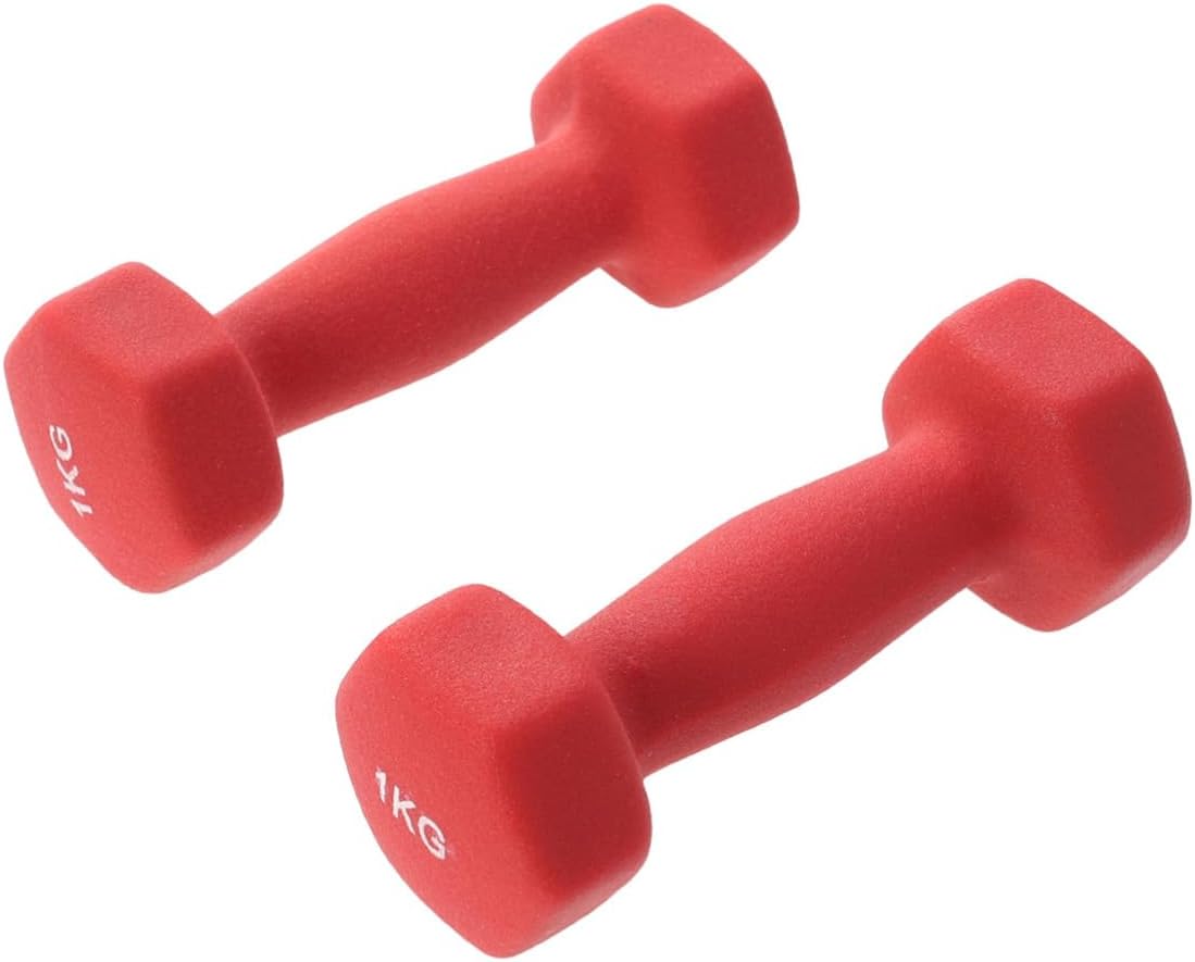 1kg Women Ergonomic Exercise Dumbbells Shape for Comfortable Grip for Yoga and Fitness Workouts for Strength Training and Home Use Red