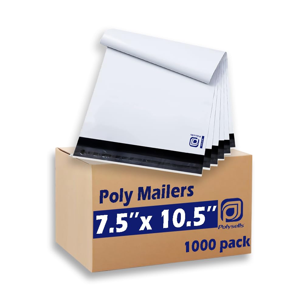 POLYSELLS Poly Mailers Shipping Envelopes, Strong Adhesive Sealing, Waterproof, and Tear-resistant Postal Mailing Bags for Clothing, Books, and
