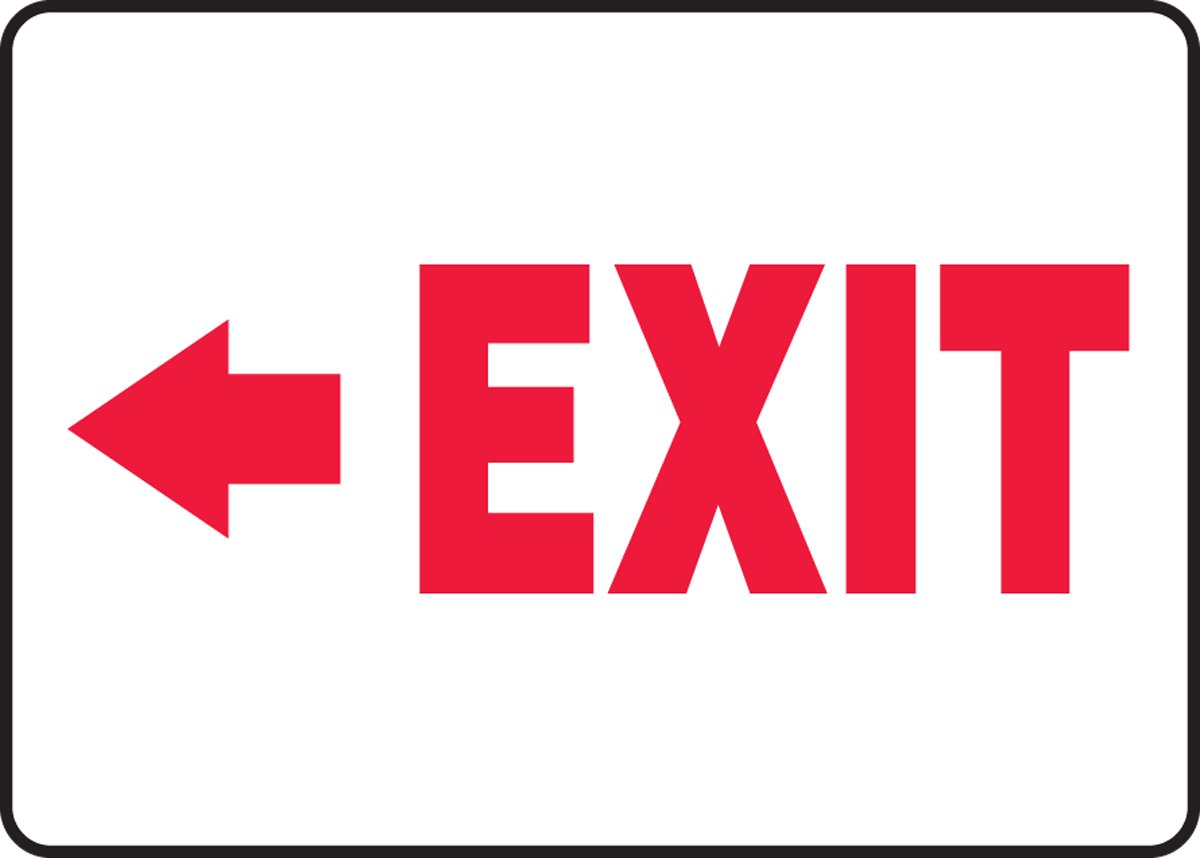 Panneau de sécurité Exit flèche gauche pour évacuation - 2