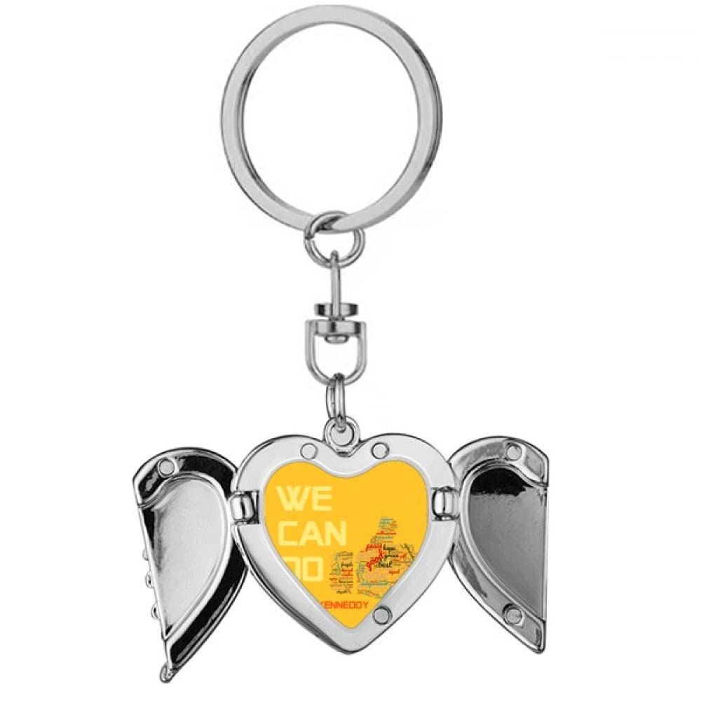 Election Slogan We Do Better Heart Angel Wing Key Chain Holder
