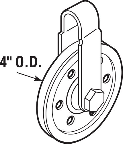 Prime-Line Gd 52108 4 In. Pulley With Strap And Axle Bolt (Single Pack) #TOP1