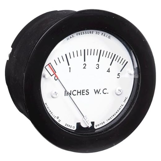 Dwyer Minihelic II Series 2-5005 Differential Pressure Gauge, Range 0-5.0" WC