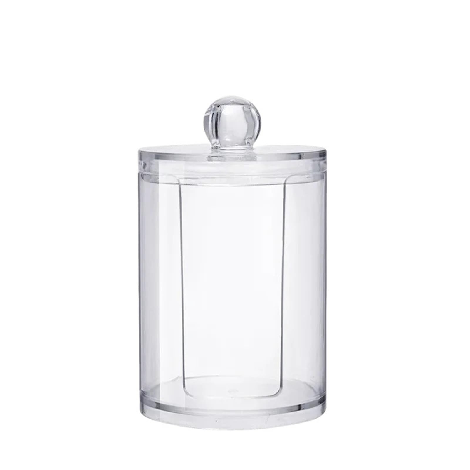 EVAWOIFN Cotton Swab Holder Transparent Storage Box Makeup Cotton Pads Organizer Round Container Jewelry Swabs Jars(Transparent-C)