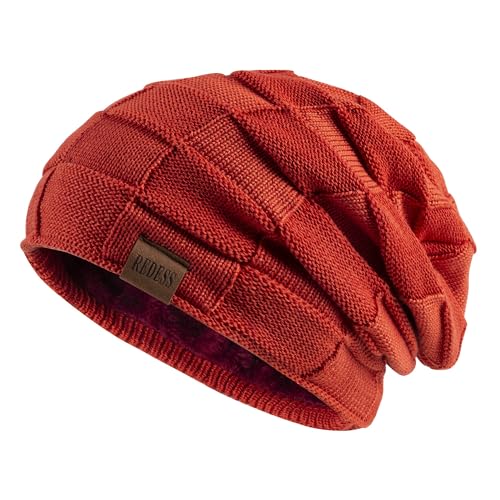 Image of REDESS Beanie Hat for Men and Women Winter Warm Hats Knit Slouchy Thick Skull Cap Acrylic Wool