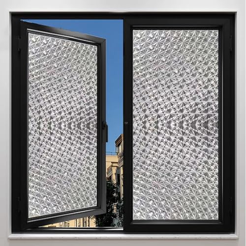 Lámina para Cristales 70 x 300 cm Efecto Esmerilado, Anti-UV, Privacidad Total, Fácil de Instalar Vinilos para Cristales, Vinilo para Ventanas para Hogar Oficina Tienda, Rejilla De Cristal