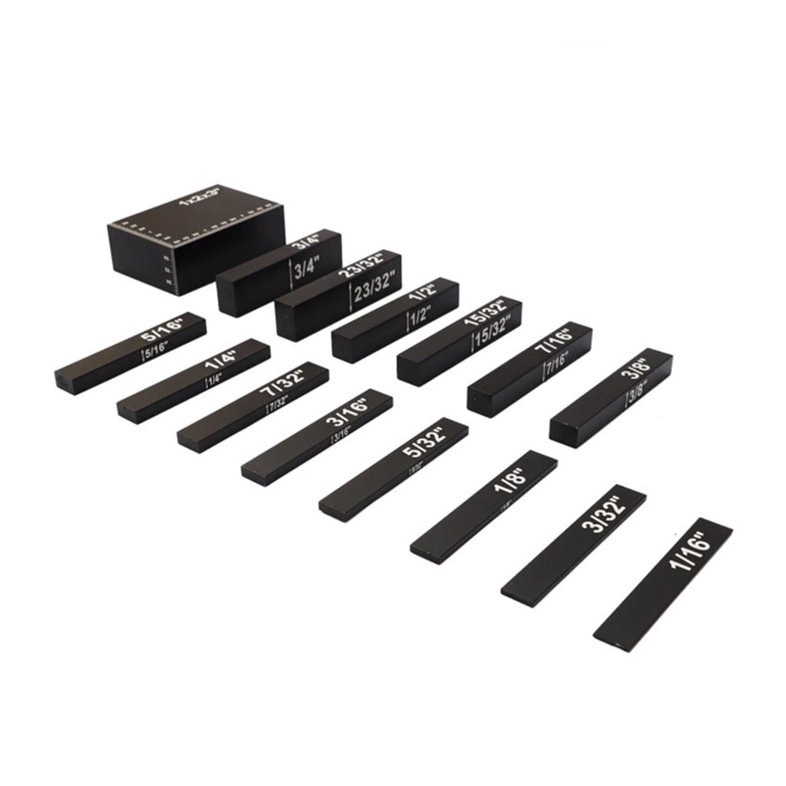 CVFRDD Gauge Block Set 17pcs Setup Blocks Height Gauge Set Precision Aluminum Bars For Router And Table Saw Accessories 1/16" Woodworking Up(15Pcs Black)