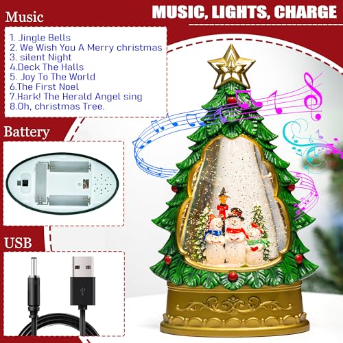 Raraxuan 2024 CHRISTMAS SNOW GLOBE Christmas Snow Globe Lantern Water Glittering Christmas Tree Snowman Choir thumb #2