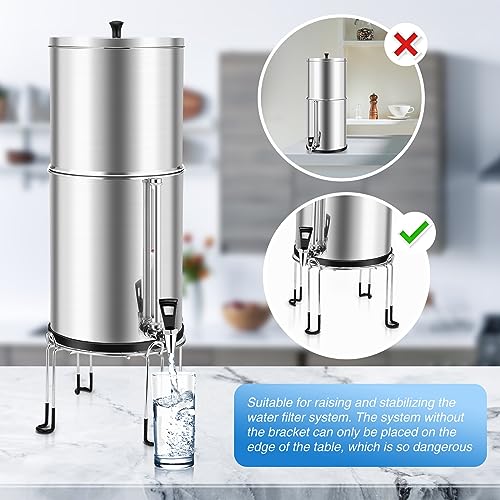 Gravity-Fed Water Filter System Stand on Countertop