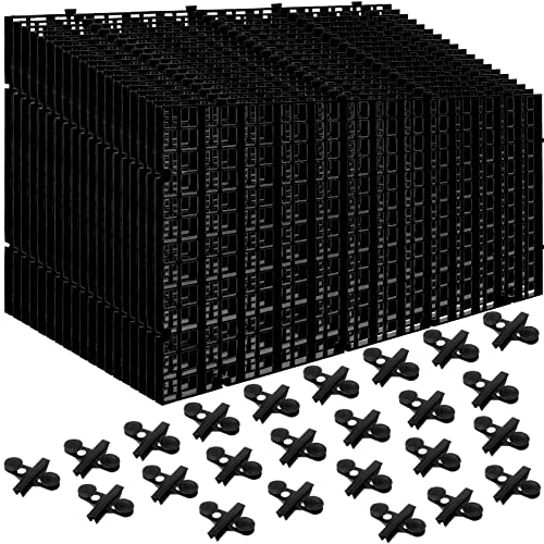 18Pcs-Aquarium-Fish-Tank-Divider-Plastic-Egg-Crate-Aquarium-Filter-Bottom-Tray-Grid-Isolation-Board-Partition-Net-Pane-Separator-for-Mixed-Breeding-Light-Diffuser-24Pcs-Sucker-Clips-Suction-CupsBlack
