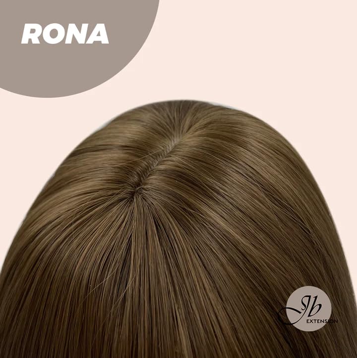 Miniatura 6 de JBEXTENSION RONA - Peluca corta y lacia de 14 pulgadas con flequillo, color marrón, longitud al hombro, sin pegamento, pelucas sintéticas naturales