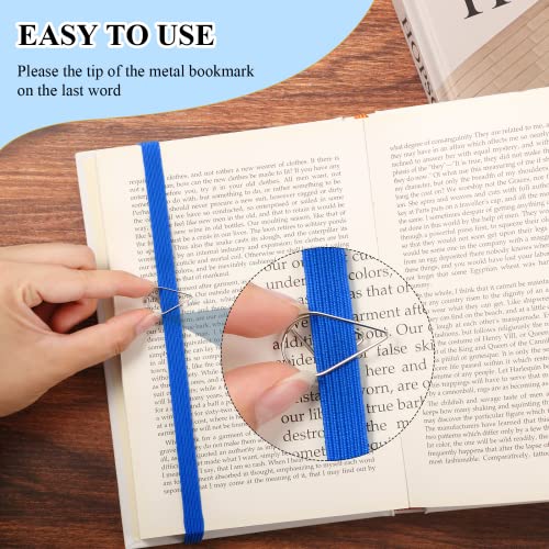 Elastic Bookmarks Set Multi Color Elastic Rope Bands Planner Bookmarks Include 30 Pcs Stainless Steel Teardrop Paper Clips And 12 Pcs Elastic Bands For Office School Reader (Retro Color) #TOP3