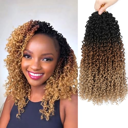 8Packs Yanky Twist Crochet Hair - 12inch Pre-twisted Passion Mini Twist Crochet Hair Pre-looped Mini Senegalese Twist Braids （#OT/30/27）