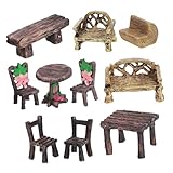 Mikikit 10piezas Micropaisaje De Suculentas Figuras Pequeñas De Resina Decoración De Jardín Miniatura Accesorios para Terrarios Adornos para Muebles Miniatura Suministros para