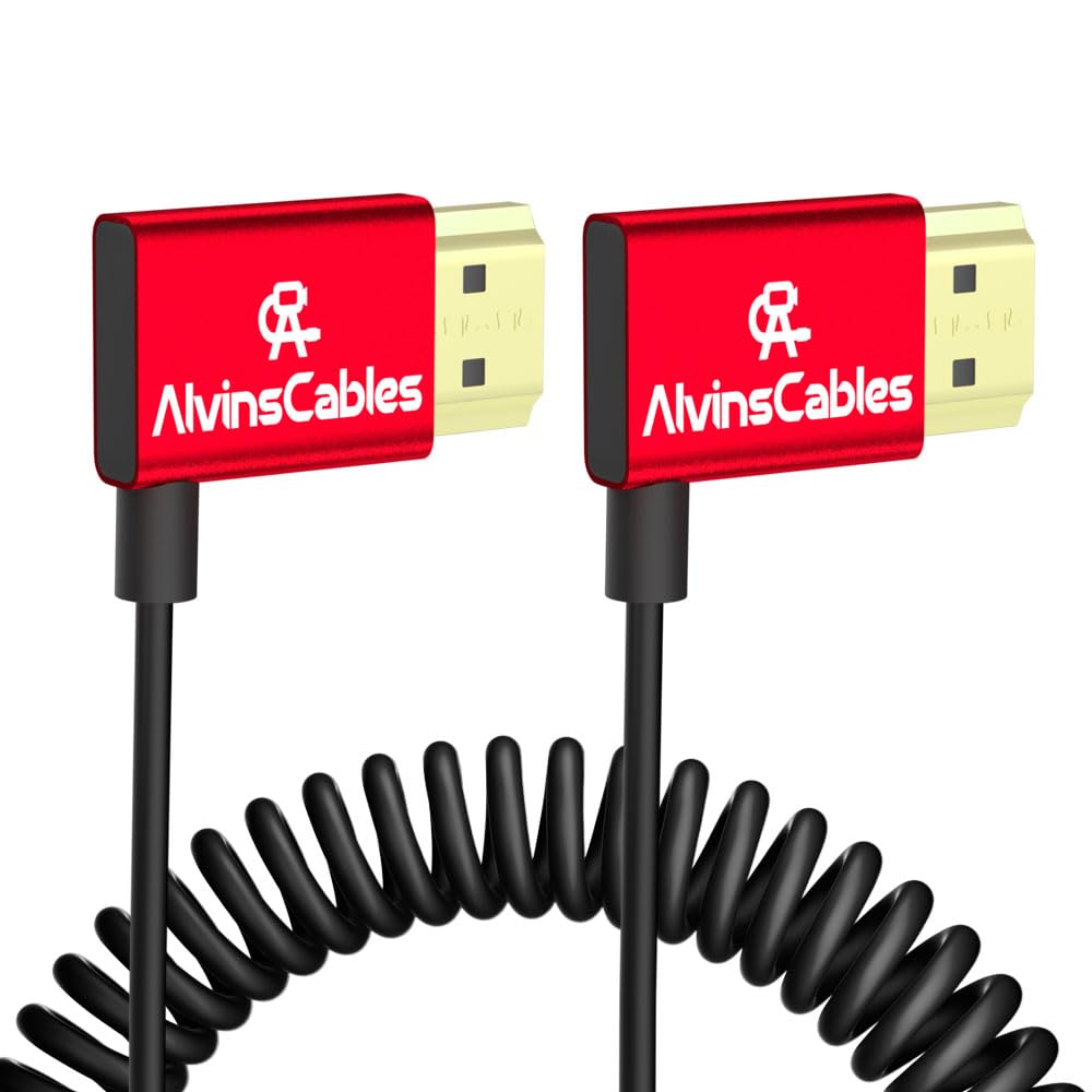 Alvin's Cables Cavo HDMI 2.1 Angolato 25cm – Perfetto Per Monitor Atomos Ninja V, Z CAM E2 E Sony FS5/FS7/A7S3