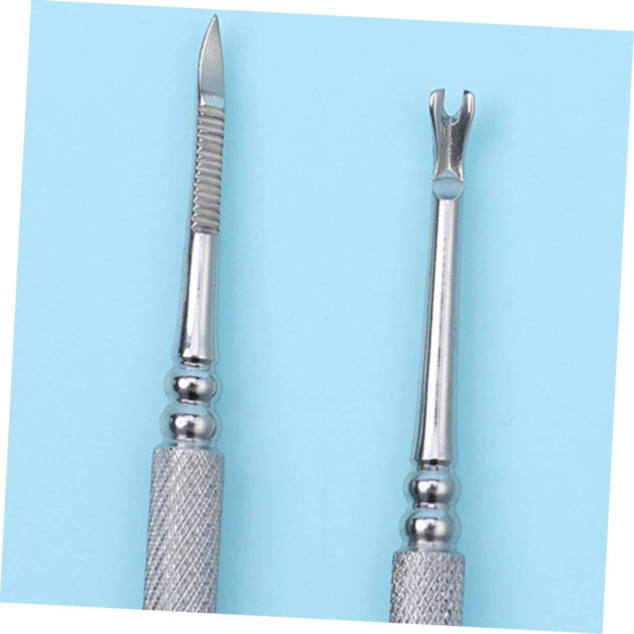 FRCOLOR Stainless Steel Cuticle Tools Dead Skin Fork Set Nail Art Tools Manicure Cuticle Remover