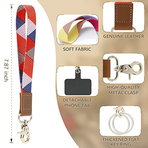 Sprookber Wrist Lanyard For Keys, Leather Keychain Holder With Metal Clasp And Phone Tether Tab, Wristlet Strap Keychain For Women Men #TOP2