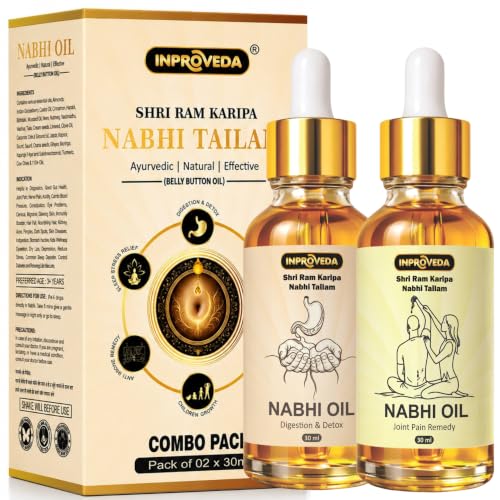 Image of Digestion-Detox & Joint-Nerve Pain Relief Nabhi Oil | Nabhi Oil for Ayurvedic Multi Benefit Belly Button Oil for Daily Wellness & Relaxation | नाभि तेल | Combo Pack of 30ml + 30ml=60ml