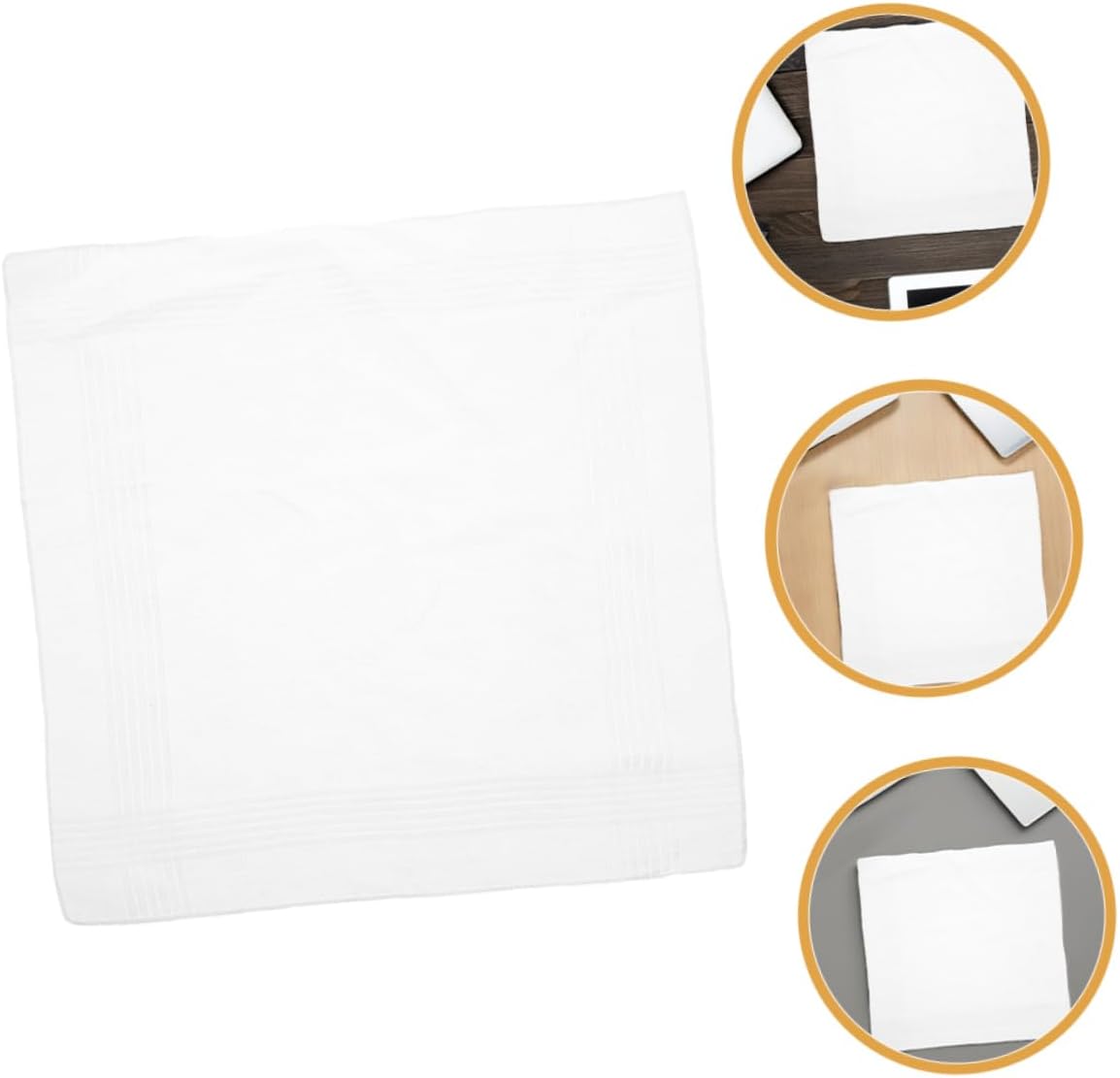 OUNONA 18Pcs Cotton Handkerchiefs for Men Women Pure White Scalloped Pocket Squares Soft Durable for Weddings Dining Everyday Use for Sweating Travel