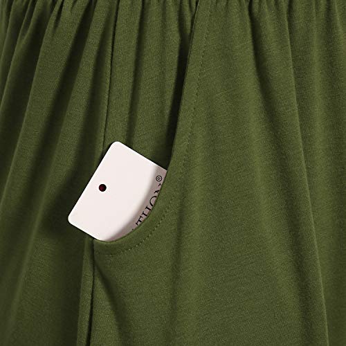Yathon Women's Spaghetti Straps Party Sundress Casual Beach Summer Dresses (Yt090-Army Green, S) #TOP4