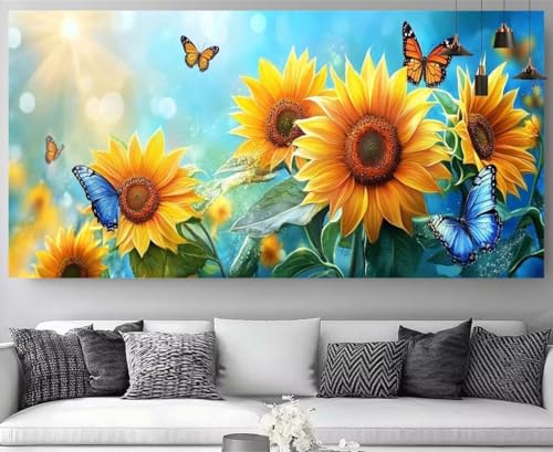 Peinture Diamant Tournesols 5D Cristal Strass Brillants Kit Complet Grand Canevas Point de Croix