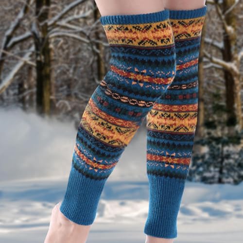 Calentadores de piernas de estilo bohemio tejidos largos para botas 5