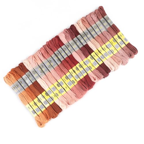 Image of 25 Skeins Double Mercerized Egyptian Cotton Embroidery Floss 8.75 Yards Per Skein for Cross Stitch Thread, Friendship Bracelets Floss, Craft Floss, Embroidery Floss Set (Set 16 (25 Skeins))