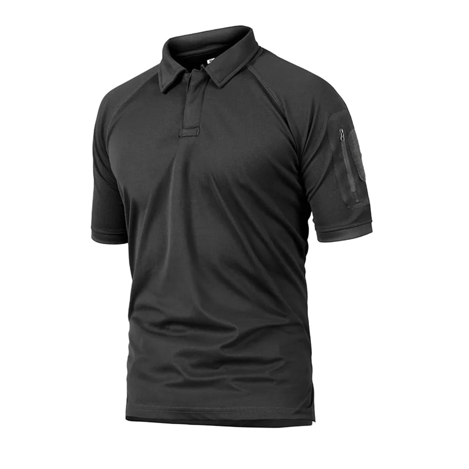Polo da uomo ad asciugatura rapida traspirante da combattimento tattico da uomo blu navy a maniche corte pullover