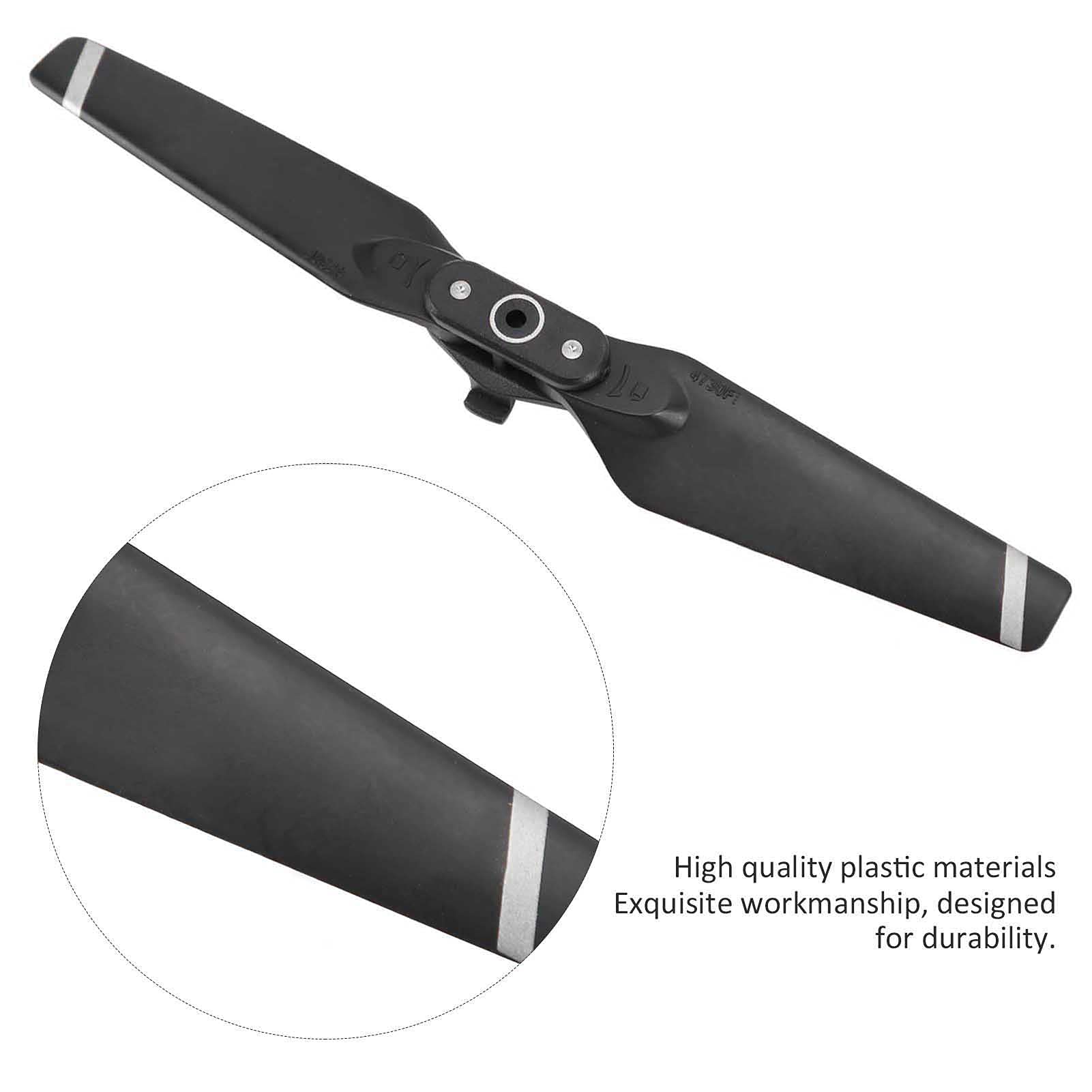 Puntelli a lama pieghevole 4730F, facile da installare Elica squisita a sgancio rapido 4730F per Spark Drone(Bordo nero argento)