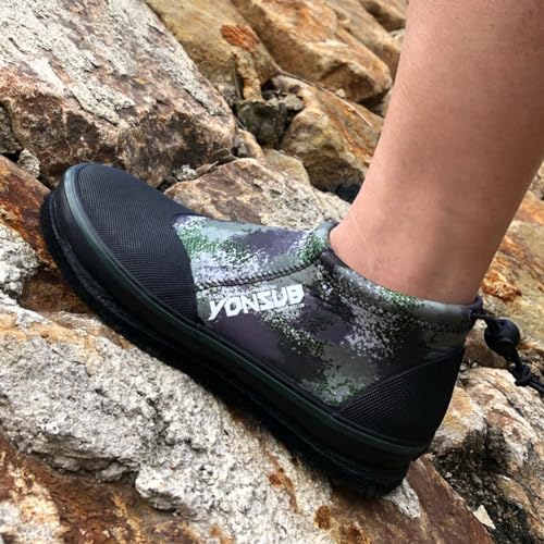 WYYHAA Self-Lock Rock Fishing Shoes, 3MM Neoprene Camouflage Hunting Fishing Boots Anti-Slip Steel Nail Felt Sole for Men Women4