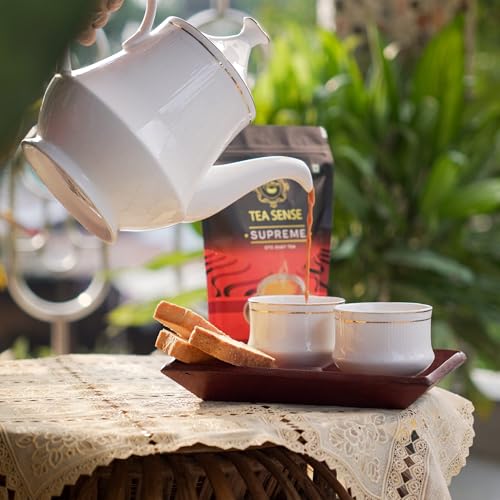Image of TEA SENSE Supreme Dust Tea Powder | 250 g X 2 Pouch | Premium & Strong Assam Chai | Rich Flavour & Kadak Taste | Chaipatti