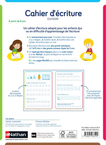 Cahier d'écriture cursive