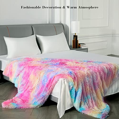 Kuscheldecke Flauschig 160x200 cm, Super Warme Decke, Hochwertige Wohndecke, Weich & Komfort Regenbogen Decke, Wolldecke Kunstfell, Sofadecke, Fleecedecke, Tagesdecke - Image 8
