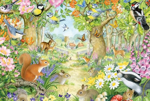 Schmidt Spiele Animales en el Bosque, Puzzle Infantil de 100 Piezas, Multicolor, Piece (56370)