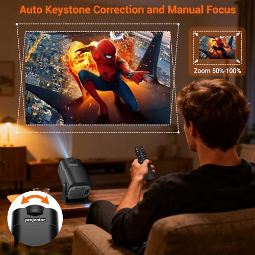 Mini vidéoprojecteur Android 1080P WiFi pour cinéma maison compact
