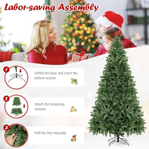 Árbol de Navidad artificial de 4.9 ft sin iluminación para decoración navideña del hogar y salón 7