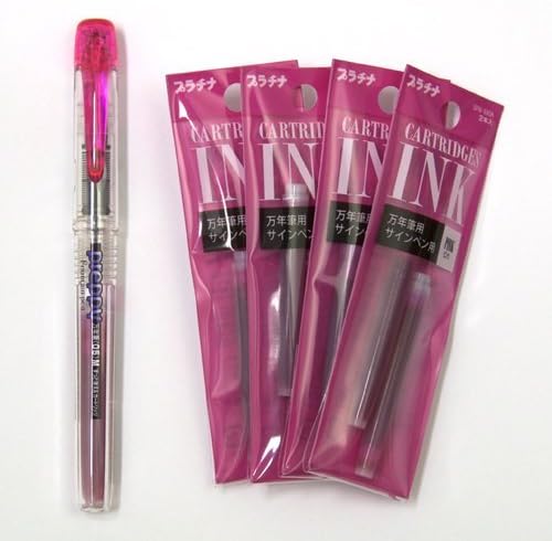 Purepi fountain pen in pink ink character set eight (japan import)