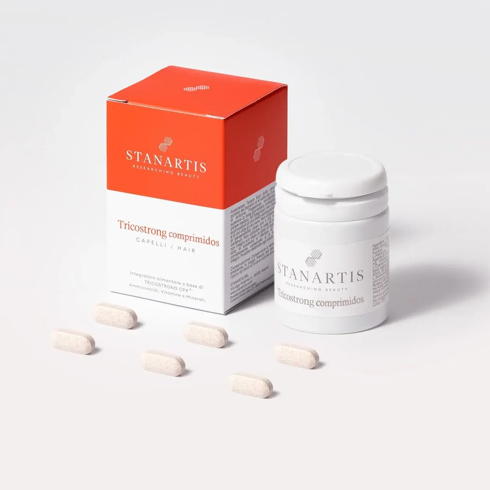 Stanartis Suplemento Anticaída Capilar Nutricum con Tricostrong CPX, Biotina y Zinc – Hombres y Mujeres, Crecimiento y Fortalecimiento del Cabello – 30 Comprimidos de 1000 mg - Made in Italy