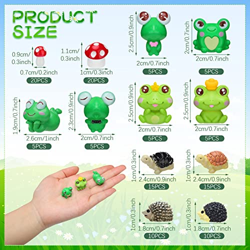 120 Pcs Garden Mini Animals Figures Including 30 Mini Frogs 20 Mini Hedgehog Figurines 40 Mini Mushrooms 30 Resin Mini Turtles For Planter Miniature Moss Landscape Diy Garden Terrarium Decor (Classic) #TOP1