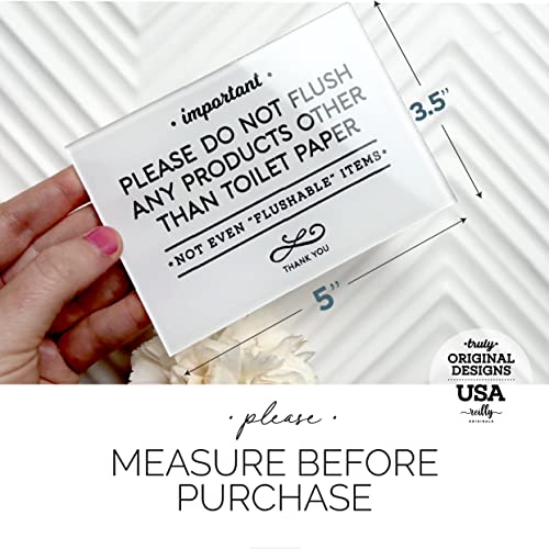 Image of 2-pack Reilly Originals 3.5x5 Inch Do Not Flush Rules Bathroom Sign ~ Ready to Stick ~ Premium Finish, Durable (Pack of 2)